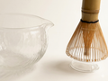 Clear "Ocean Wave" Glass Matcha Bowl Set (Katakuchi Style)
