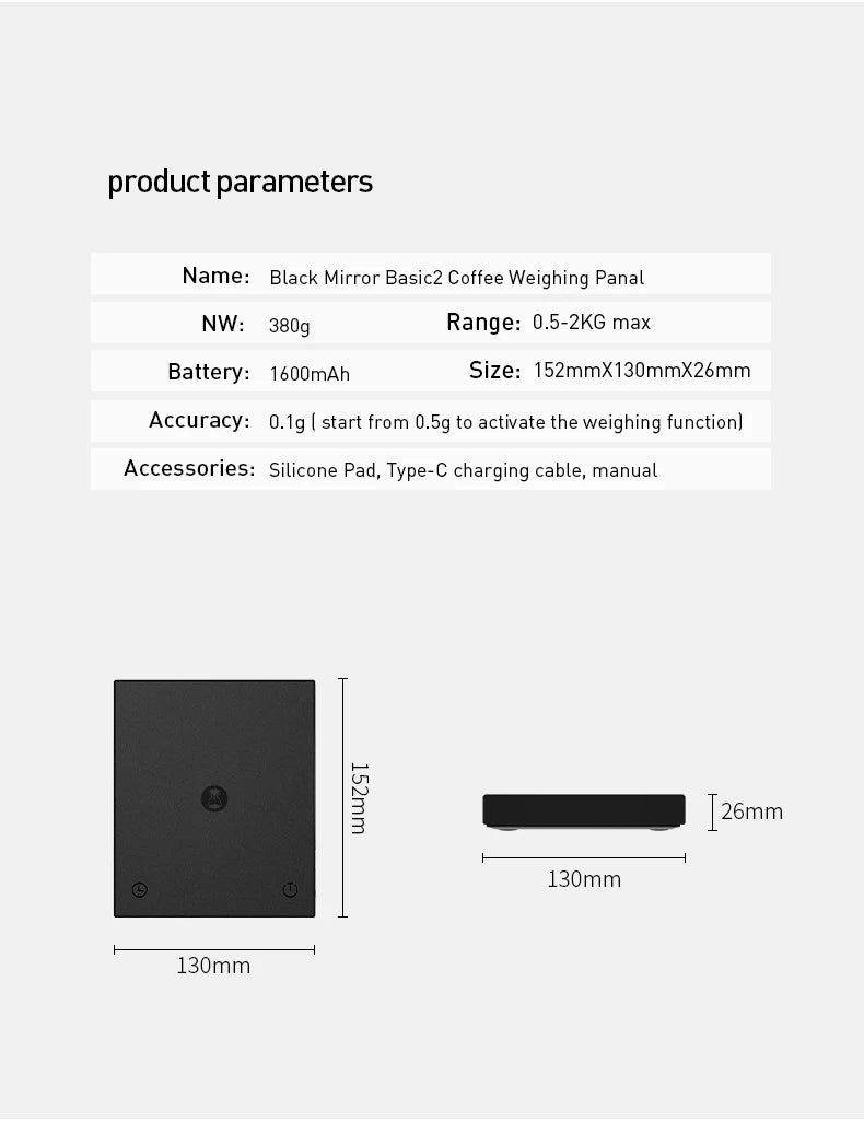 Timemore Black Mirror Basic 2.0 | The Precision Scale for Perfect Ratios