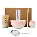 Sakura Petal Katakuchi Chawan Set | Soft Pink Ceramic Matcha Bowl