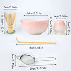 Sakura Petal Katakuchi Chawan Set | Soft Pink Ceramic Matcha Bowl