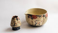 Handmade "Neko" Katakuchi Matcha Bowl | Aesthetic Cat & Floral Design